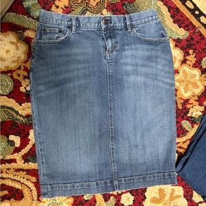 Vintage J. Crew Denim Pencil Skirt w Slit Size 29 Ladies Midi Jean Skirt